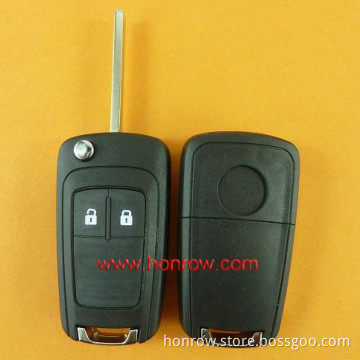 Buick 2 button modified remote key blank flip key fob with Hu100 key blade